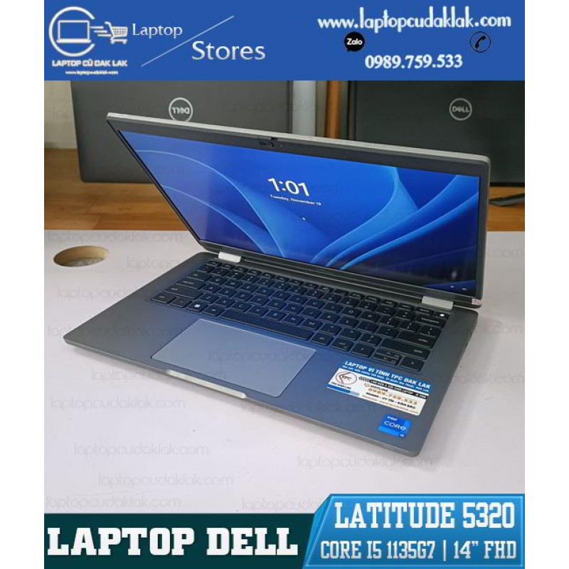 Dell Laitude 5320 / I5 1135G7 / Ram 8 GB / Ổ cứng SSD 256 / Intel® Iris® Xe Graphics / Màn hình 13.3" FHD