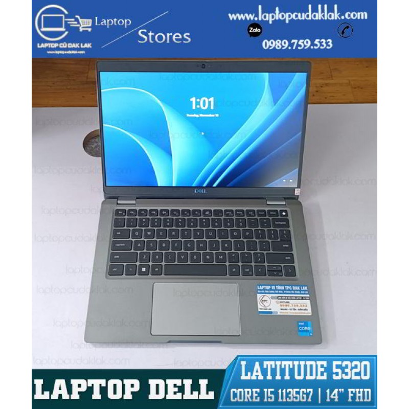 Dell Laitude 5320 / I5 1135G7 / Ram 8 GB / Ổ cứng SSD 256 / Intel® Iris® Xe Graphics / Màn hình 13.3" FHD