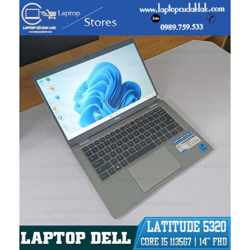 Dell Laitude 5320 / I5 1135G7 / Ram 8 GB / Ổ cứng SSD 256 / Intel® Iris® Xe Graphics / Màn hình 13.3" FHD