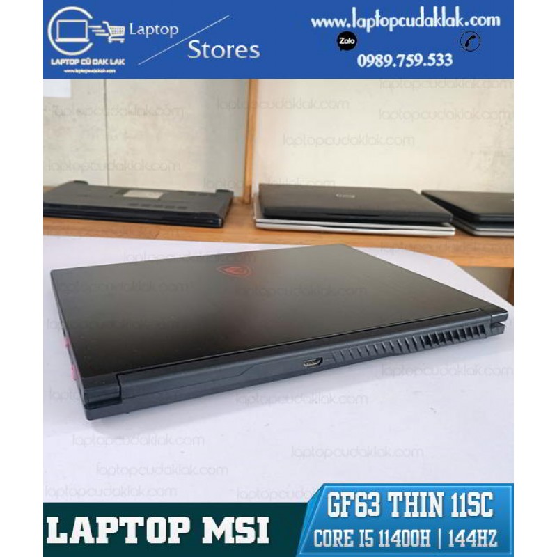 Laptop Gaming MSI GF63 Thin 11SC/ Intel Core i5 11400H/ Ram 8GB PC4/ SSD 512GB NVME / VGA GTX1650 4G / LCD 15.6 Inch 144Hz