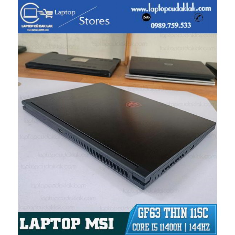 Laptop Gaming MSI GF63 Thin 11SC/ Intel Core i5 11400H/ Ram 8GB PC4/ SSD 512GB NVME / VGA GTX1650 4G / LCD 15.6 Inch 144Hz