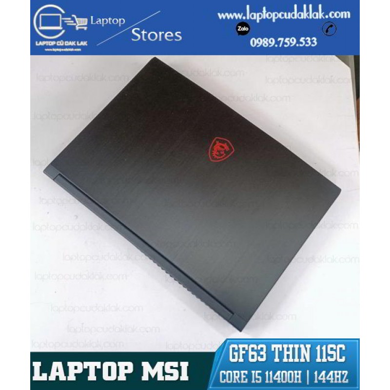 Laptop Gaming MSI GF63 Thin 11SC/ Intel Core i5 11400H/ Ram 8GB PC4/ SSD 512GB NVME / VGA GTX1650 4G / LCD 15.6 Inch 144Hz