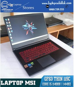 Laptop Gaming MSI GF63 Thin 11SC/ Intel Core i5 11400H/ Ram 8GB PC4/ SSD 512GB NVME / VGA GTX1650 4G / LCD 15.6 Inch 144Hz