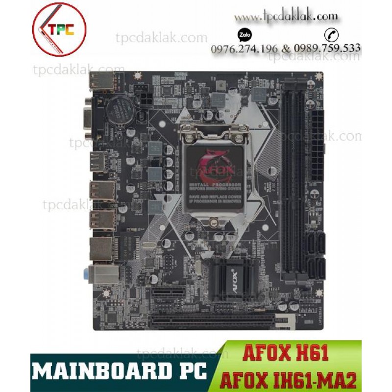 Mainboard H61 AFOX IH61-MA2 - Bo Mạch Chủ AFox H61 ( Socket LGA 1155 / VGA D-sub / HDMI / )