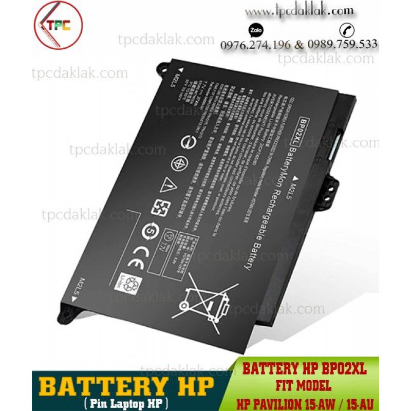 Pin Laptop HP Pavilion 15-AW / 15-AU Series ( BP02XL - BP02041XL - HSTNN-LB7H HSTNN-UB7B 7.7V 41Wh )