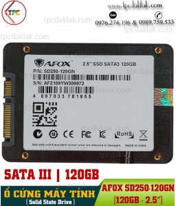Ổ cứng máy tính SSD 2.5" Sata 3 Afox 120GB SD250-120GN | SSD 120GB Afox ( Đọc 480MB/s / Ghi 440MB/s )