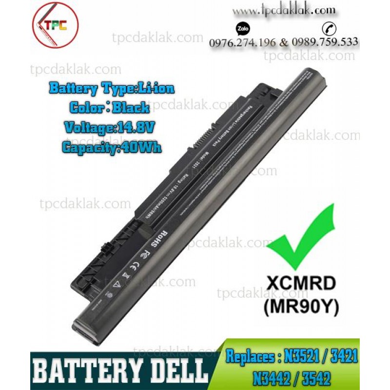 Pin Laptop Dell Inspiron 3521, 3537, 3541, 3542, 5521, 3543, 5721, 5737, 5748, Latitude 3540 , Vostro 2421, 2521