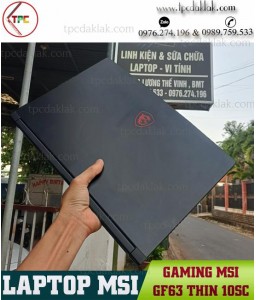 Laptop MSI GF63 Thin 10sc / I7 - 10750H / Ram 16GB PC4 / SSD 512GB / VGA Nvidia GeForce GTX 1650 Max-Q Design, 4GB / LCD 15.6 FHD
