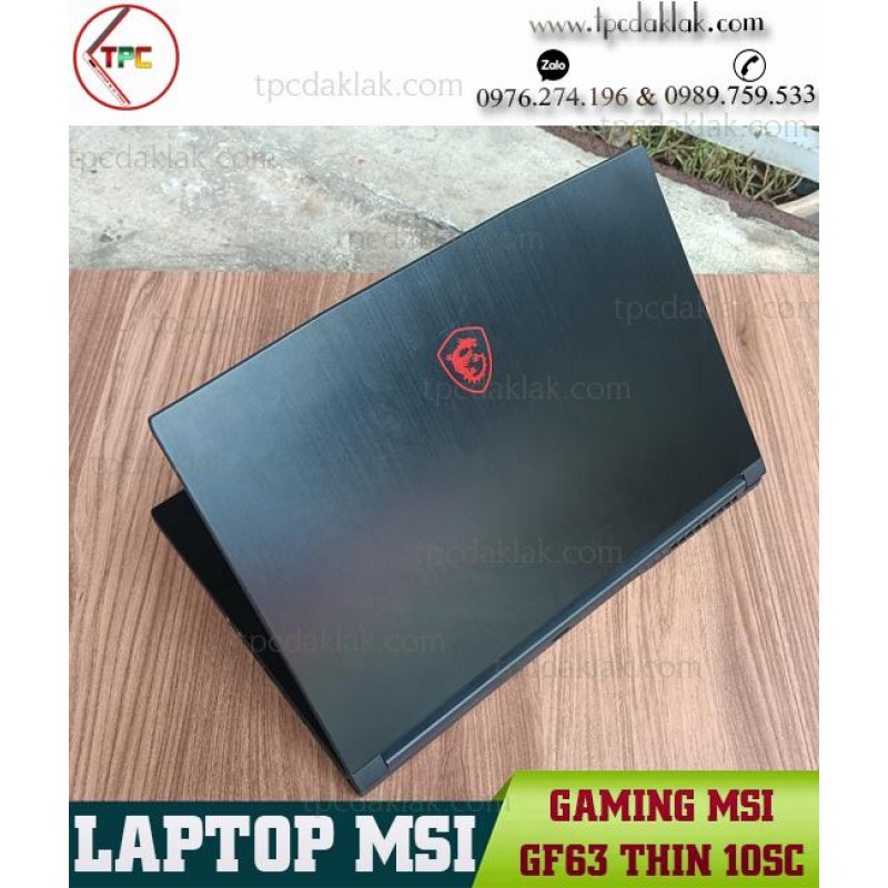 Laptop MSI GF63 Thin 10sc / I7 - 10750H / Ram 16GB PC4 / SSD 512GB / VGA Nvidia GeForce GTX 1650 Max-Q Design, 4GB / LCD 15.6 FHD