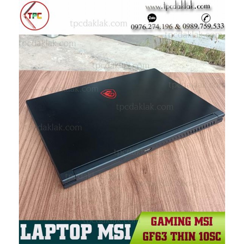 Laptop MSI GF63 Thin 10sc / I7 - 10750H / Ram 16GB PC4 / SSD 512GB / VGA Nvidia GeForce GTX 1650 Max-Q Design, 4GB / LCD 15.6 FHD