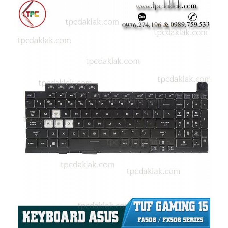 Keyboard Laptop Asus TUF GAMING A15 F15 - FA506, FX506 AEBKXU00010 0KNR0-661VUS00 V191346AS1 ( Original )