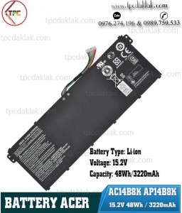 Battery Laptop Acer AC14B8K AP14B8K - Aspire ES1-311, ES1-411, ES1-421 - Chrombook C730, C810, C910, CB3-111, CB5-311