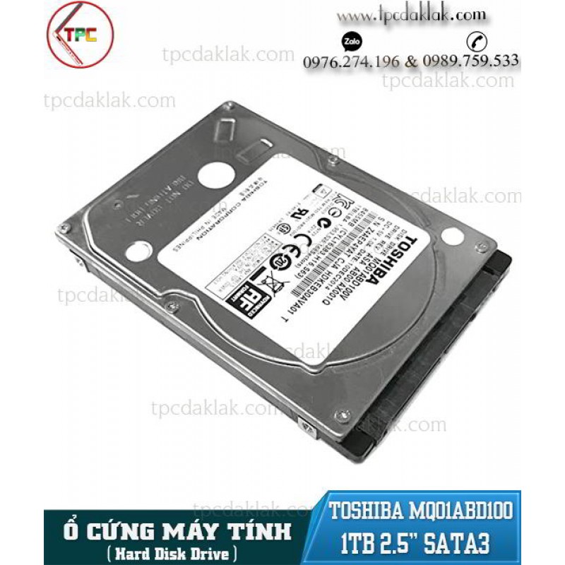 Ổ cứng máy tính 2.5" 1TB Toshiba MQ01ABD100 ( 2.5" 5400RPM, 300 MB/seconds, 128MB Cache, Sata3 6Gbp/s )
